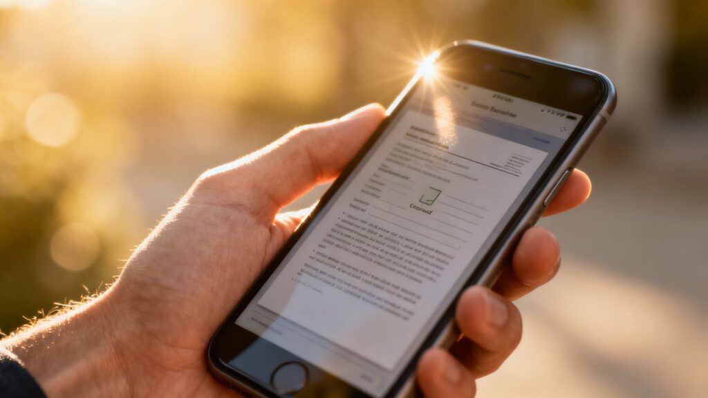 Persona descargando RFC y constancia en celular.